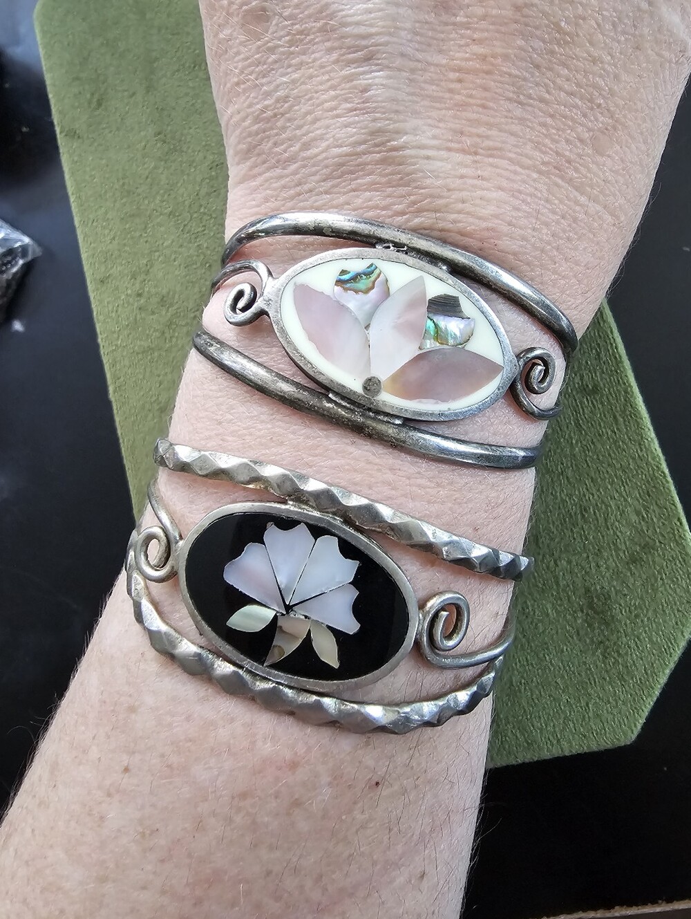 Vintage Alpaca Mexico Silver Bracelets